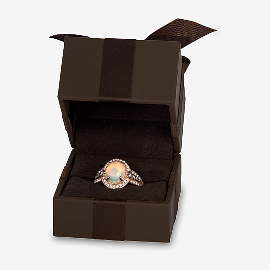 Le Vian® Ring featuring 1 1/5 CT. Neopolitan Opal™ 1/10 CT. Chocolate Diamonds® 1/3 CT. Nude Diamonds™ set in 14K Strawberry Gold®