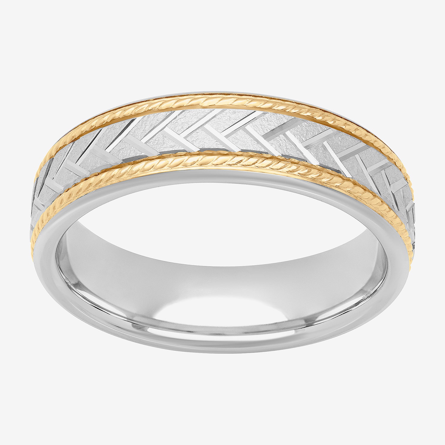 Mens 6MM Sterling Silver Wedding Band