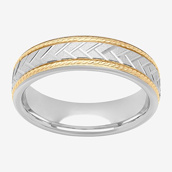 Mens 6MM Sterling Silver Wedding Band