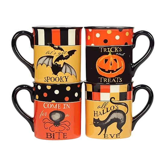 Certified International Spooky Halloween 4-pc. Holiday Coffee Mug