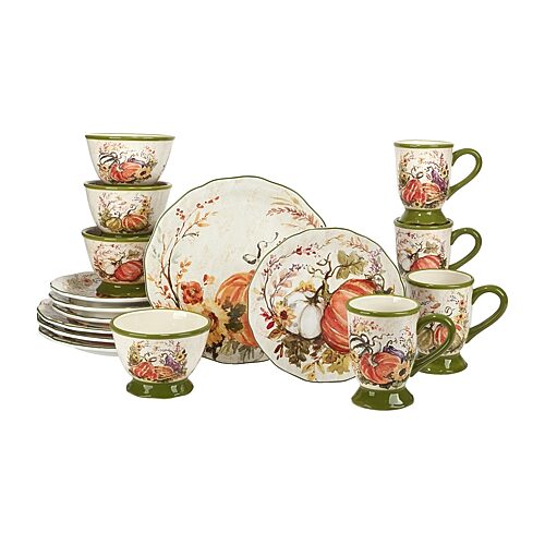 Certified International Harvest Morning 16-pc. Earthenware Dinnerware Set, One Size, Beige