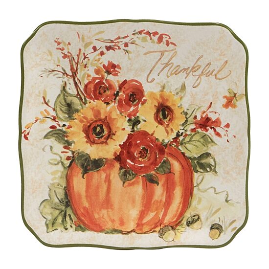 Certified International Harvest Morning 4-pc. Earthenware Appetizer Plate