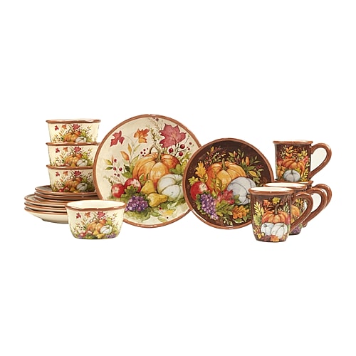 Certified International Harvest Blessings 16-pc. Earthenware Dinnerware Set, One Size, Multiple Colors