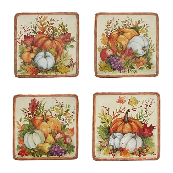 Certified International Harvest Blessings 4-pc. Earthenware Appetizer Plate