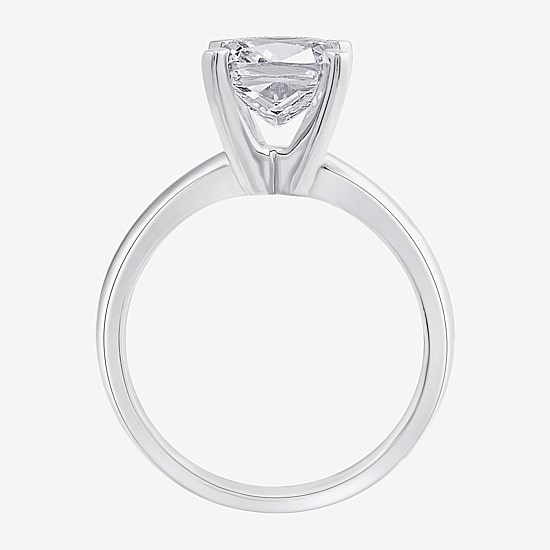 (G / VS2) Womens 3 CT. Lab-Grown White Diamond 14K Gold Cushion Solitaire Engagement Ring