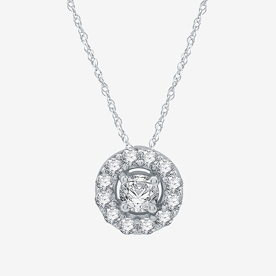 Yes, Please! Womens Lab Created White Sapphire Sterling Silver 18 Inch Pendant Necklace