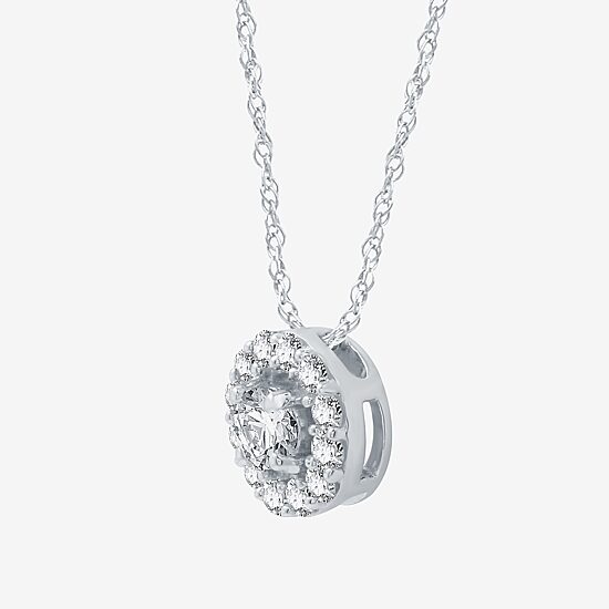 Yes, Please! Womens Lab Created White Sapphire Sterling Silver 18 Inch Pendant Necklace