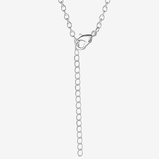 Grumpy Bear Womens Blue Crystal Pure Silver Over Brass 16 Inch Pendant Necklace