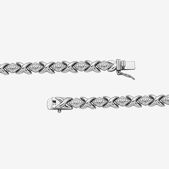 Sparkle Allure Womens Natural Diamond Accent Pure Silver Over Bronze 7.25 Inch Tennis Bracelet