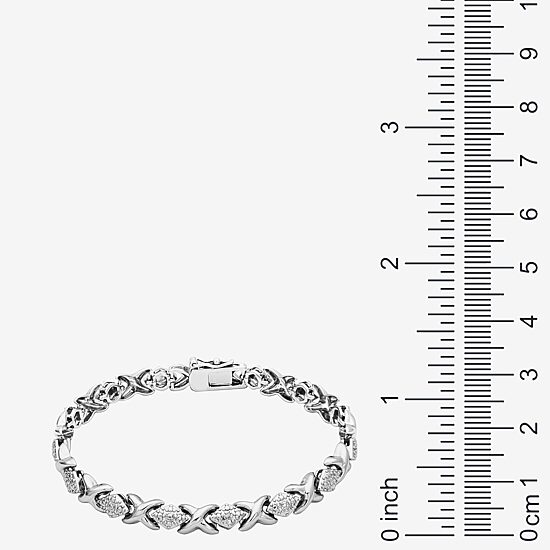 Sparkle Allure Womens Natural Diamond Accent Pure Silver Over Bronze 7.25 Inch Tennis Bracelet