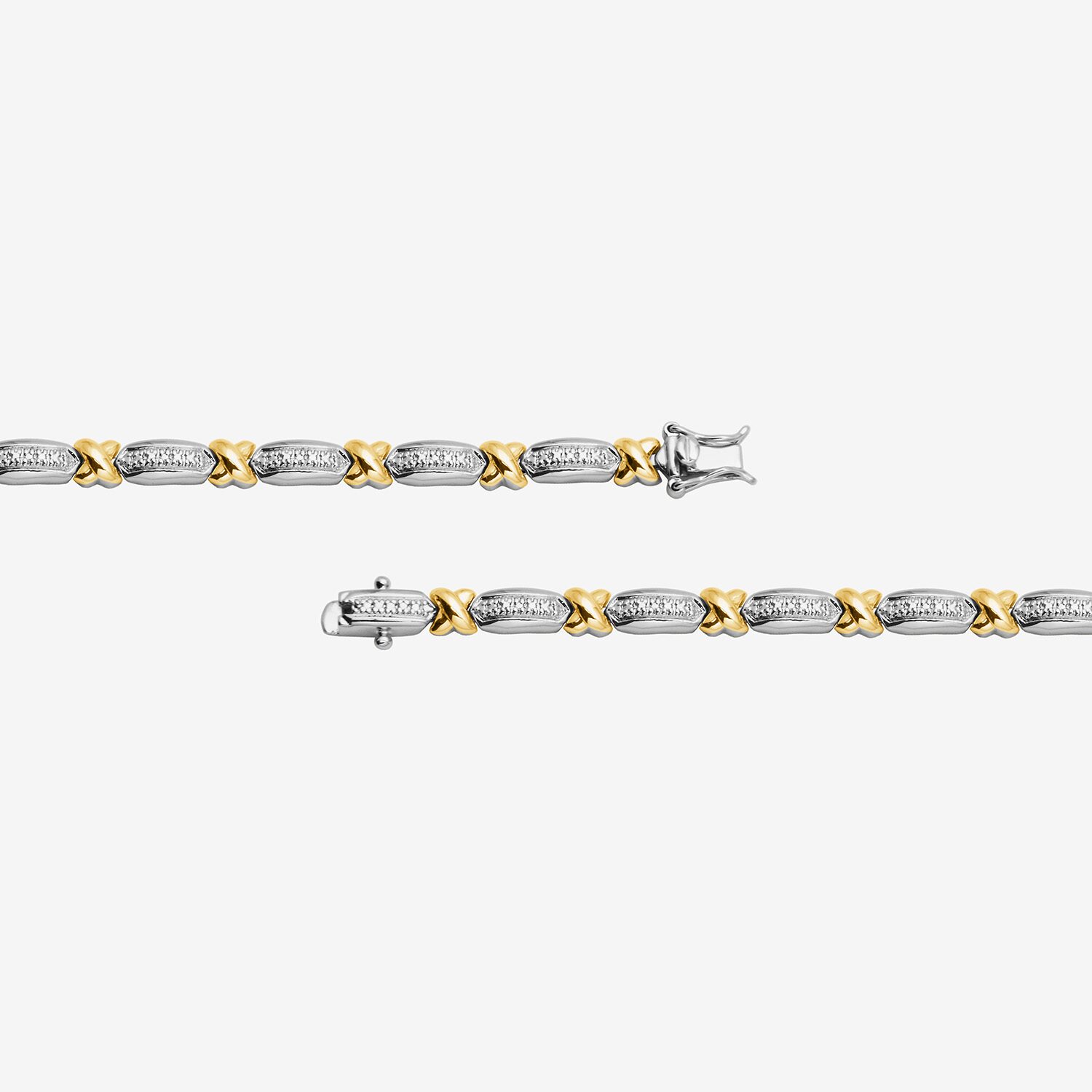 Sparkle Allure Womens Natural Diamond Accent Pure Silver Over Bronze 7.5 Inch Tennis Bracelet