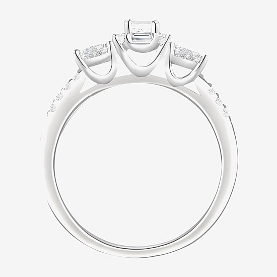 Love Lives Forever (G-H / Vs2-Si1) Womens 3/4 CT. T.W. Lab Grown White Diamond 10K Gold Side Stone 3-Stone Engagement Ring