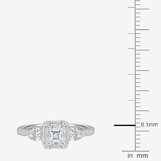 Love Lives Forever (G-H / Vs2-Si1) Womens 3/4 CT. T.W. Lab Grown White Diamond 10K Gold Side Stone 3-Stone Engagement Ring
