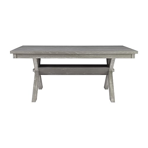 Linon Haverford Trestle Dining Table In Gray