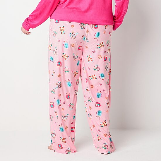 Sleep Chic Womens Plus Fleece Pajama Pants