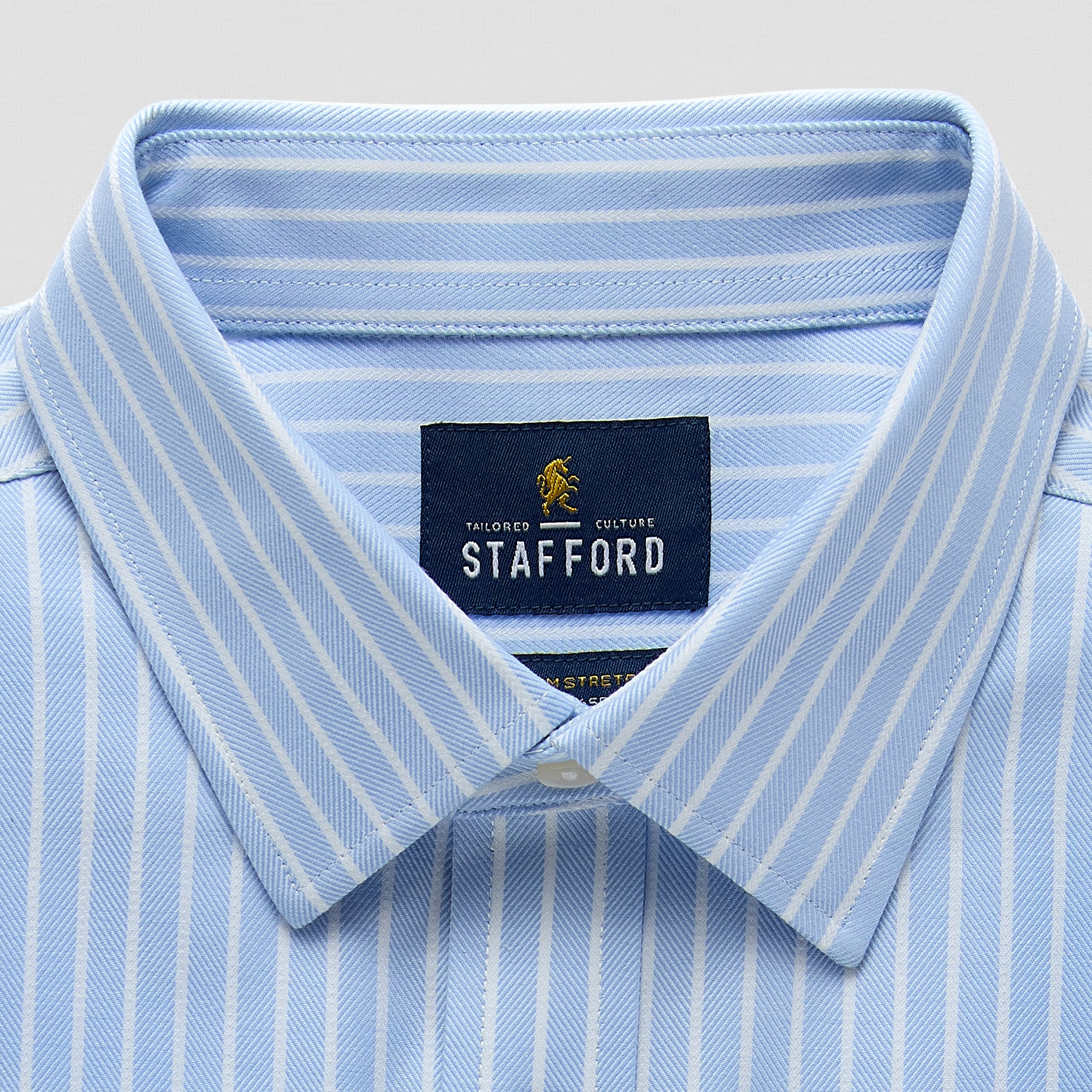 Stafford Premium Mens Regular Fit Stretch Fabric Wrinkle Free Long Sleeve Dress Shirt