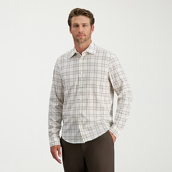 Haggar Performance Mens Long Sleeve Slim Fit Button-Down Shirt