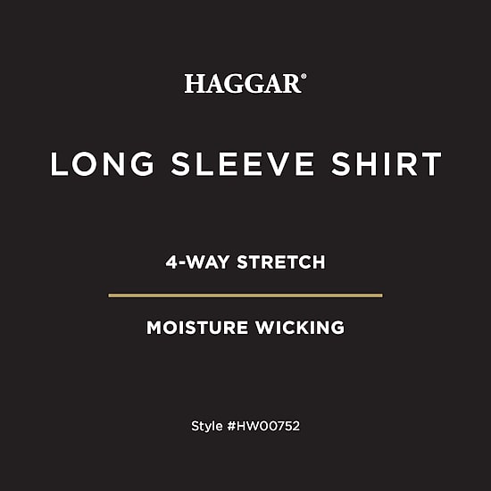 Haggar Performance Mens Long Sleeve Slim Fit Button-Down Shirt