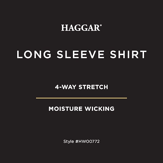 Haggar Performance Mens Long Sleeve Regular Fit Button-Down Shirt