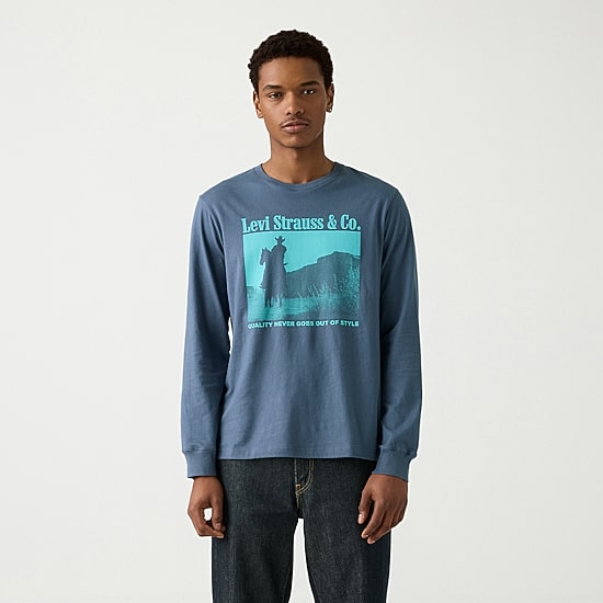 Levi's® Mens Crew Neck Long Sleeve Relaxed Fit Graphic T-Shirt