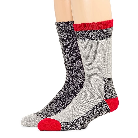 St. John's Bay Thermal Mens 2 Pair Boot Socks