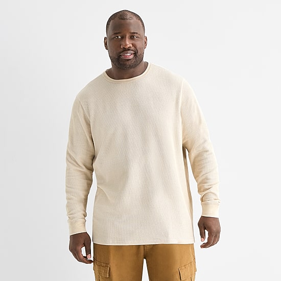 mutual weave Mens Crew Neck Long Sleeve Regular Fit Big and Tall Thermal Top