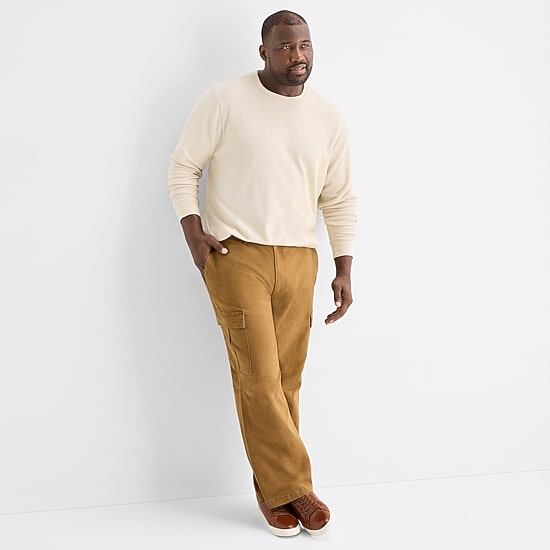 mutual weave Mens Crew Neck Long Sleeve Regular Fit Big and Tall Thermal Top