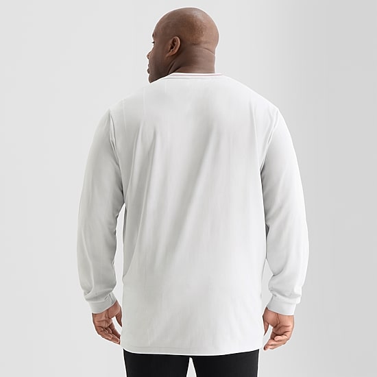 Shaquille O'Neal XLG™ Mens V Neck Long Sleeve Quick Dry Active Big T-Shirt