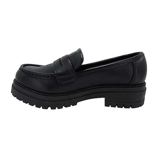 Pop Henson Womens Moc Loafers, Color: Black Smooth - JCPenney