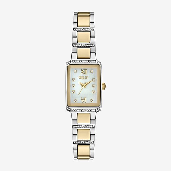 Relic By Fossil Natalie Womens Two Tone Bracelet Watch Zr37304