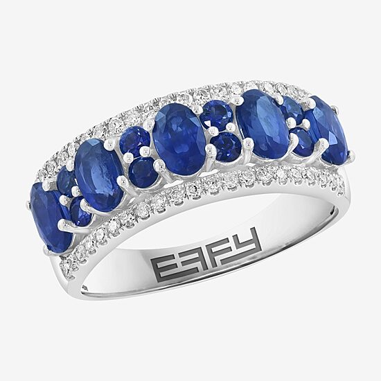 Effy Final Call Limited Quantities! Womens 1/5 CT. Genuine Blue Sapphire 14K Gold Band