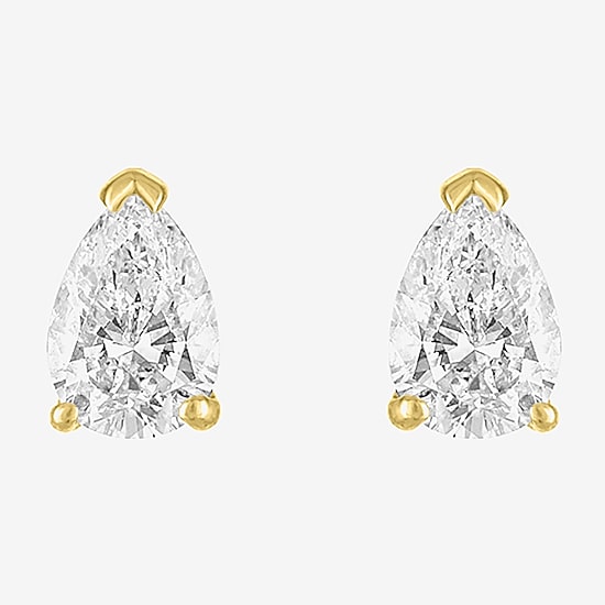 ( E-F/ Si1-Si2 ) 1/2 CT. T.W. Lab-Grown Diamond 10K Gold 5.4mm Pear Stud Earrings