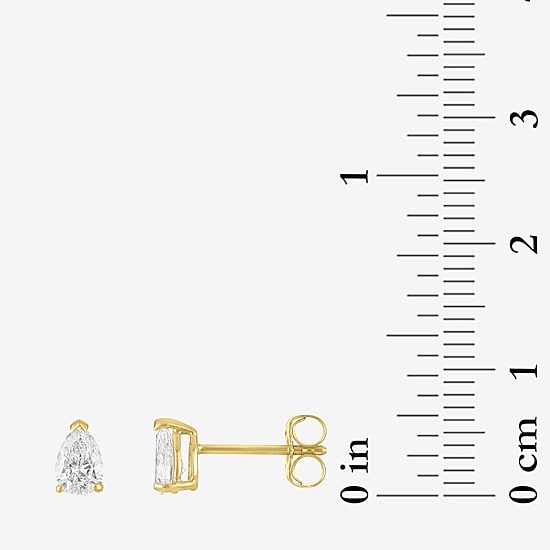 ( E-F/ Si1-Si2 ) 1/2 CT. T.W. Lab-Grown Diamond 10K Gold 5.4mm Pear Stud Earrings