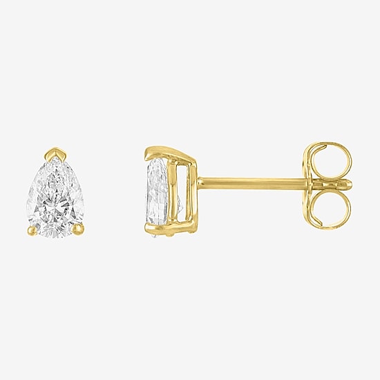 ( E-F/ Si1-Si2 ) 1/2 CT. T.W. Lab-Grown Diamond 10K Gold 5.4mm Pear Stud Earrings