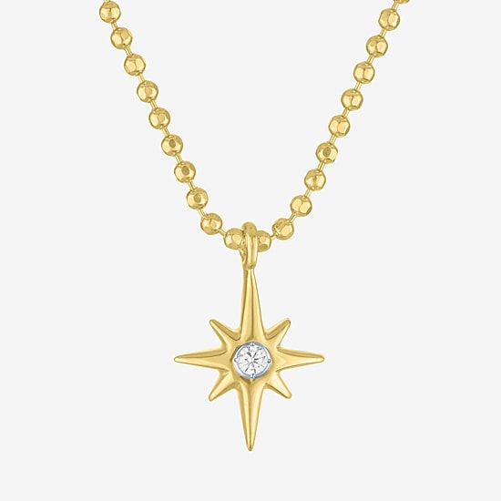 (G-H, Si2-I1) Womens 1/8 CT. T.W. Lab Grown White Diamond Star 2-pc. Pendant Necklace Set