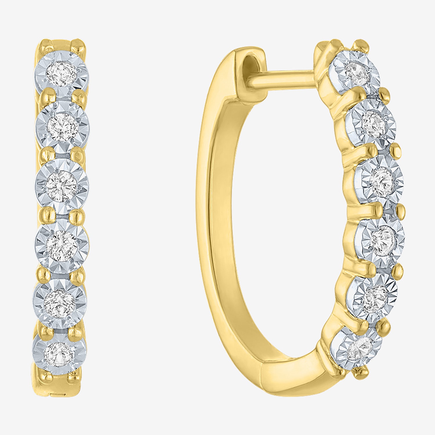 (G-H, Si2-I1) Womens 1/7 CT. T.W. Lab Grown White Diamond 14K Gold Over Silver 2 Pair Earring Set