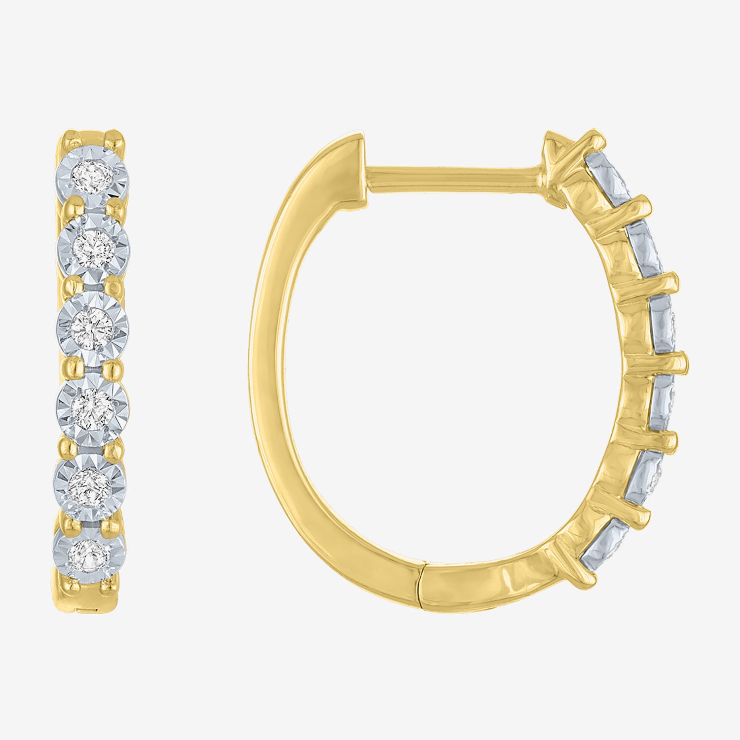 (G-H, Si2-I1) Womens 1/7 CT. T.W. Lab Grown White Diamond 14K Gold Over Silver 2 Pair Earring Set