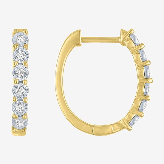(G-H, Si2-I1) Womens 1/7 CT. T.W. Lab Grown White Diamond 14K Gold Over Silver 2 Pair Earring Set