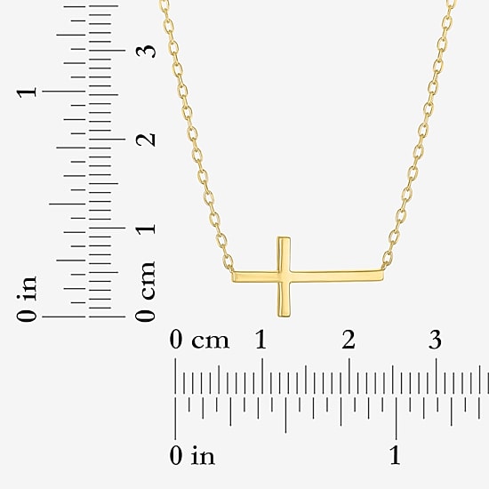 Cross (G-H, Si2-I1) Womens 1/8 CT. T.W. Lab Grown White Diamond 14K Gold Over Silver Cross 2-pc. Necklace Set