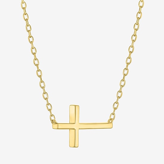 Cross (G-H, Si2-I1) Womens 1/8 CT. T.W. Lab Grown White Diamond 14K Gold Over Silver Cross 2-pc. Necklace Set