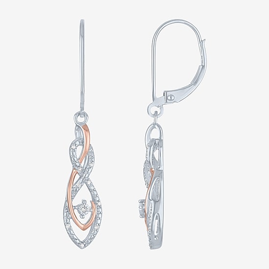 (G-H, Si2-I1) Womens 1/10 CT. T.W. Lab Grown White Diamond 14K Rose Gold Over Silver Jewelry Set