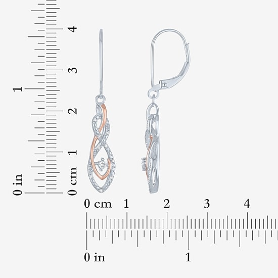 (G-H, Si2-I1) Womens 1/10 CT. T.W. Lab Grown White Diamond 14K Rose Gold Over Silver Jewelry Set
