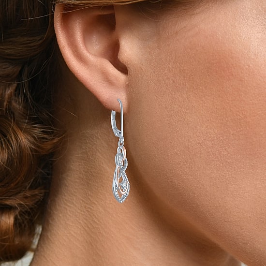 (G-H, Si2-I1) Womens 1/10 CT. T.W. Lab Grown White Diamond 14K Rose Gold Over Silver Jewelry Set