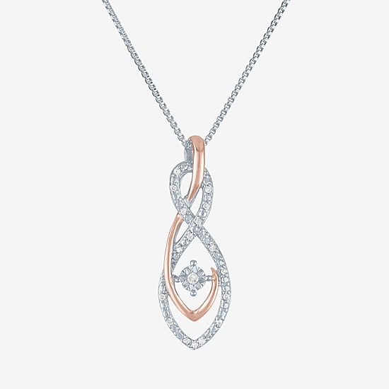 (G-H, Si2-I1) Womens 1/10 CT. T.W. Lab Grown White Diamond 14K Rose Gold Over Silver Jewelry Set