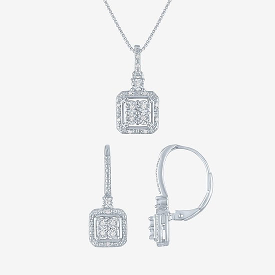 (G-H, Si2-I2) Womens Diamond Accent Lab Grown White Diamond 2-pc. Pendant Necklace Set