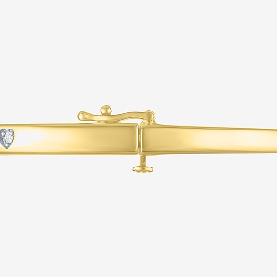 Diamond Addiction (G-H, Si2-I1) Womens 1/10 CT. T.W. Lab Grown White Diamond 14K Gold Over Silver Round Bangle Bracelet