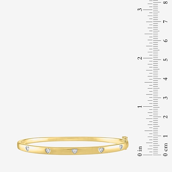 Diamond Addiction (G-H, Si2-I1) Womens 1/10 CT. T.W. Lab Grown White Diamond 14K Gold Over Silver Round Bangle Bracelet