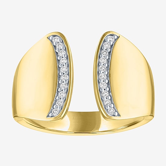 Diamond Addiction (G-H, Si2-I1) Womens 14MM 1/10 CT. T.W. Lab Grown White Diamond 14K Gold Over Silver Band