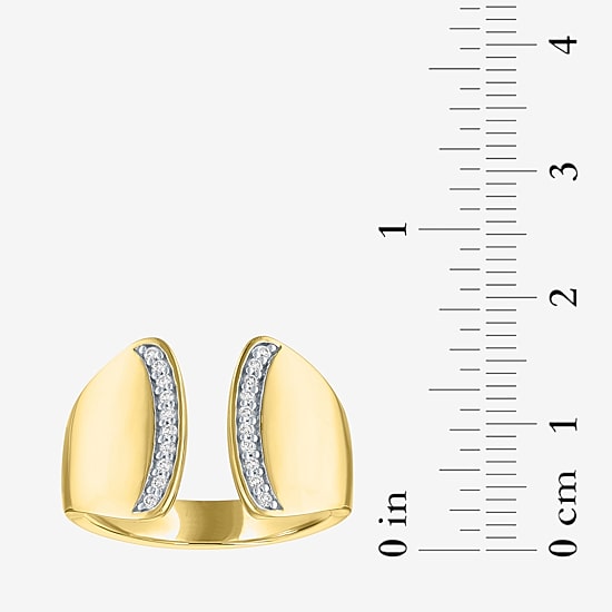 Diamond Addiction (G-H, Si2-I1) Womens 14MM 1/10 CT. T.W. Lab Grown White Diamond 14K Gold Over Silver Band