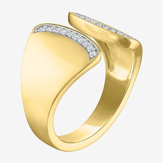Diamond Addiction (G-H, Si2-I1) Womens 14MM 1/10 CT. T.W. Lab Grown White Diamond 14K Gold Over Silver Band